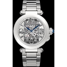 Replica Cartier Pasha De Cartier Skeleton Dial Steel Men‘s Watch WHPA0007