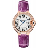 Replica Cartier Ballon Bleu de Cartier Silver Dial 18kt Rose Gold Diamond Women‘s Watch WJBB0051