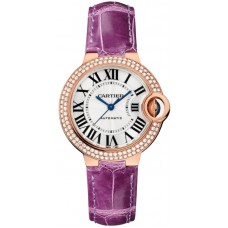 Replica Cartier Ballon Bleu de Cartier Silver Dial 18kt Rose Gold Diamond Women‘s Watch WJBB0051