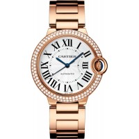 Replica Cartier Ballon Bleu de Cartier Silver Dial Diamond 18kt Rose Gold Women‘s Watch WJBB0067