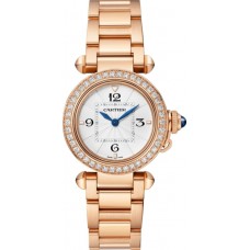 Replica Cartier Pasha De Cartier Opaline Dial Diamond Rose Gold Women‘s Watch WJPA0018