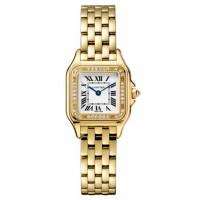 Replica Cartier Panthere de Cartier Small 18Kt Yellow Gold Diamond Silver Dial Women‘s Watch WJPN0015