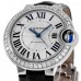 Replica Cartier Ballon Bleu 33mm Silver Dial Custom Diamond Bezel Women‘s Watch WSBB0030-CD