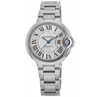 Replica Cartier Ballon Bleu 33mm Silver Dial Steel Women‘s Watch WSBB0044