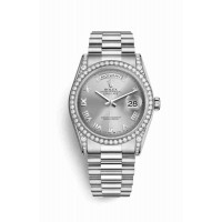 Rolex Day-Date 36 diamonds Rhodium Dial m118389-0025