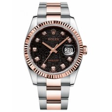 Rolex Datejust 36mm Steel and Pink Gold 116231 Black jubilee dial Replica