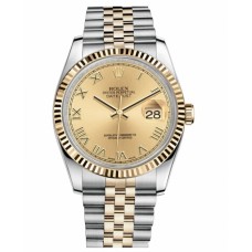 Rolex Datejust 36mm Steel and Yellow Gold Champagne Dial 116233 CHRJ Replica