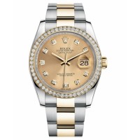 Rolex Datejust Steel and Gold Yellow Gold Champagne dial 116243 CHDO replica