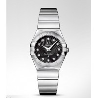 Omega Constellation Diamond Black Dial Ladies Replica Watch 123.10.27.60.51.002