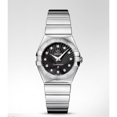 Omega Constellation Diamond Black Dial Ladies Replica Watch 123.10.27.60.51.002