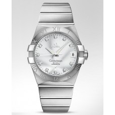 Omega Constellation Silver Diamonds Auto Mens Replica Watch 123.10.38.21.52.001