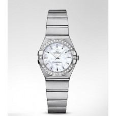 Omega Constellation Brushed Quartz with Diamonds Replica Watch 123.15.24.60.05.001