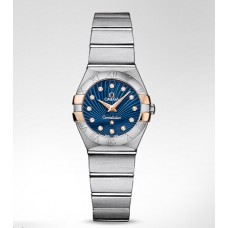 Omega Constellation Blue Dial Ladies Replica Watch 123.20.24.60.53.002