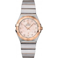 Replica Omega Constellation Quartz 27mm 123.20.27.60.57.004 Pink Diamond Pearl 