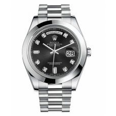 Rolex Day Date II President Platinum Black dial 218206 BKDP Replica