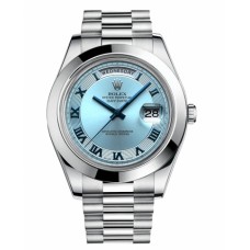 Rolex Day Date II President Platinum Ice blue concentric dial 218206 IBCRP Replica