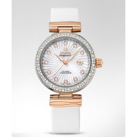 Omega De Ville Ladymatic Rose Gold Steel Case Diamond Replica Watch 425.27.34.20.55.001