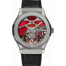 Hublot Classic Fusion Tourbillon Titanium Red Vitrail 45mm  502.NX.0001.LR 