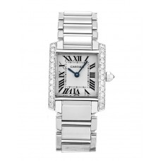 Cartier Tank Francaise Diamonds 18k White Gold Ladies WE100251